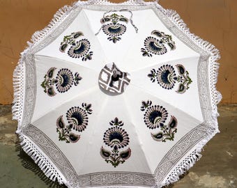Handmade Indian Cotton Parasol: Decorative Wedding Umbrella