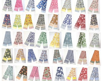 Set of 5 Block Print Cotton Sarong: Handcrafted Beach Cover-Up Pareo