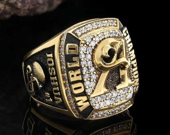Silver Championship Ring, Personalized Hockey Ring, Basketball Ring, Football Ring, Sports Ring, Superbowl Ring, Baseball Ring, Custom Rings