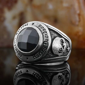 Custom Design Harley Davidson Ring, Customized Silver Ring, Personalized Silver Ring, Biker Ring, Harley Davidson Ring