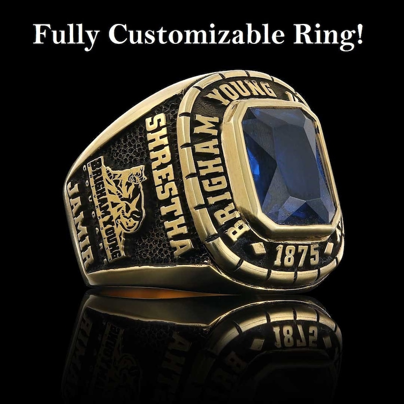 925K Silver Customized Class Ring Customizable College Ring Etsy