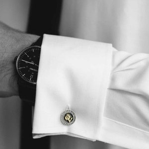 Gemelos con nombre personalizado de plata de 925K, Gemelos con iniciales, Gemelos de boda grabados, Gemelos con letras de plata de ley, Gemelos para hombre