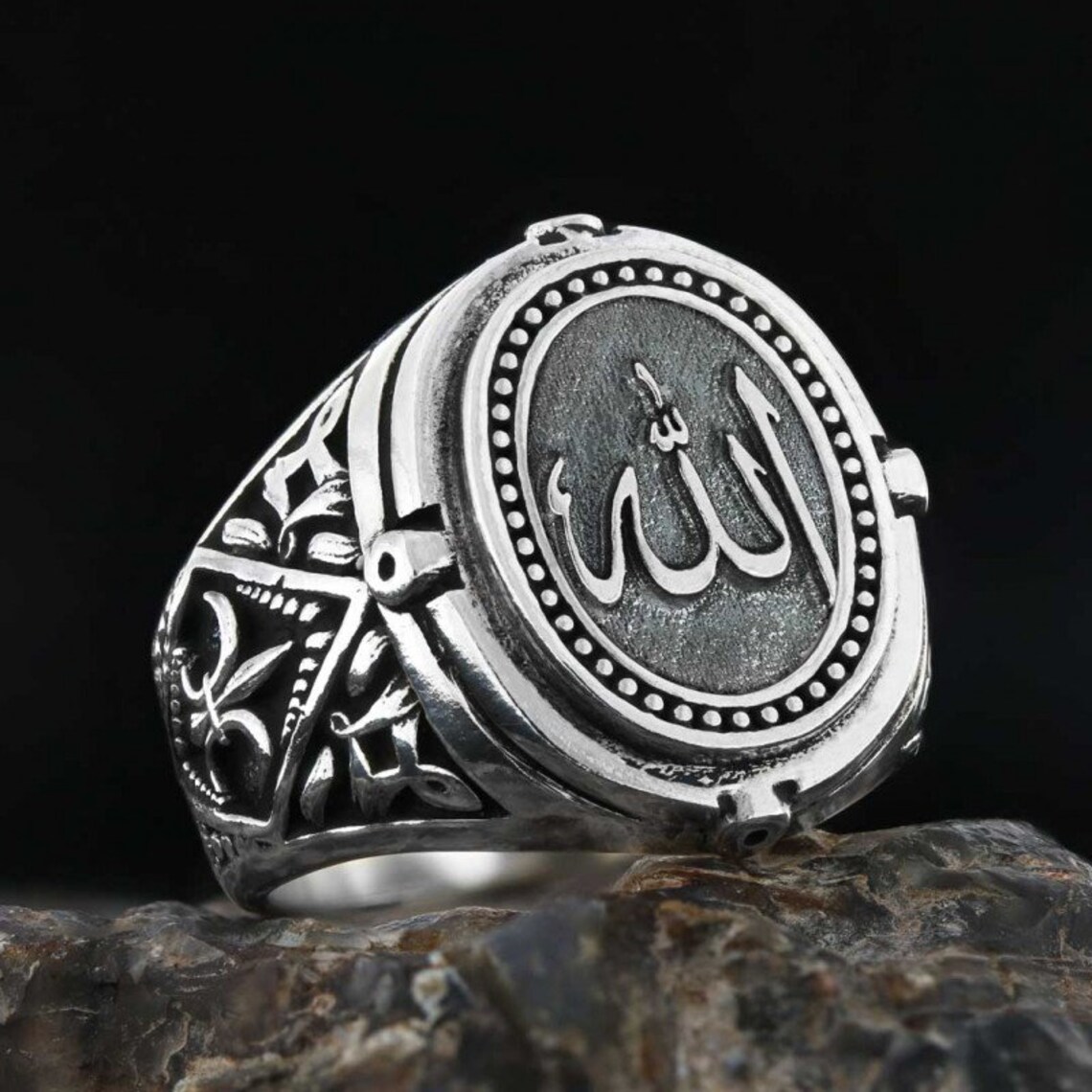 Allah Islamic Ring Silver Islamic Jewelry Islam Ring Etsy