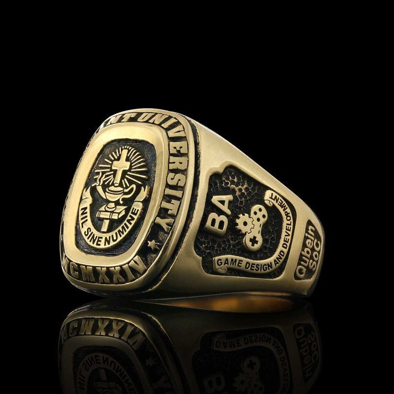 Silver Personalized Graduation Ring, 925K Silver Custom College