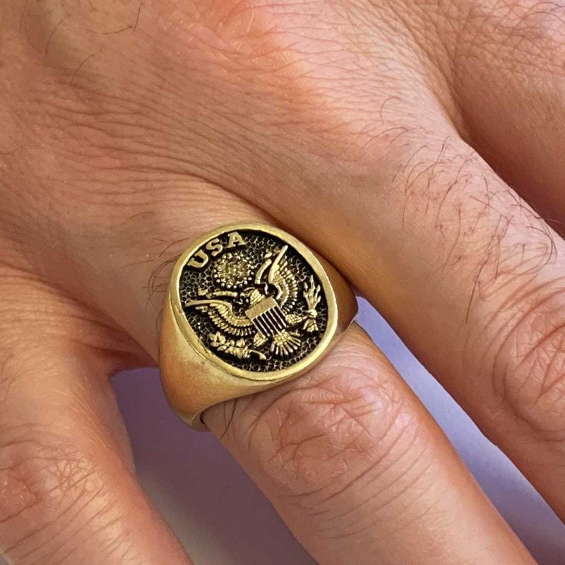 Buy USA Eagle Ring Silver Military Ring Personalized Military