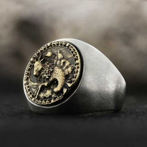 Capricorn Zodiac Silver Ring - Capricorn Ring - Birthday Gift - Sterling Silver Capricorn Ring - Horoscope Ring, Capricorn Horoscope Ring