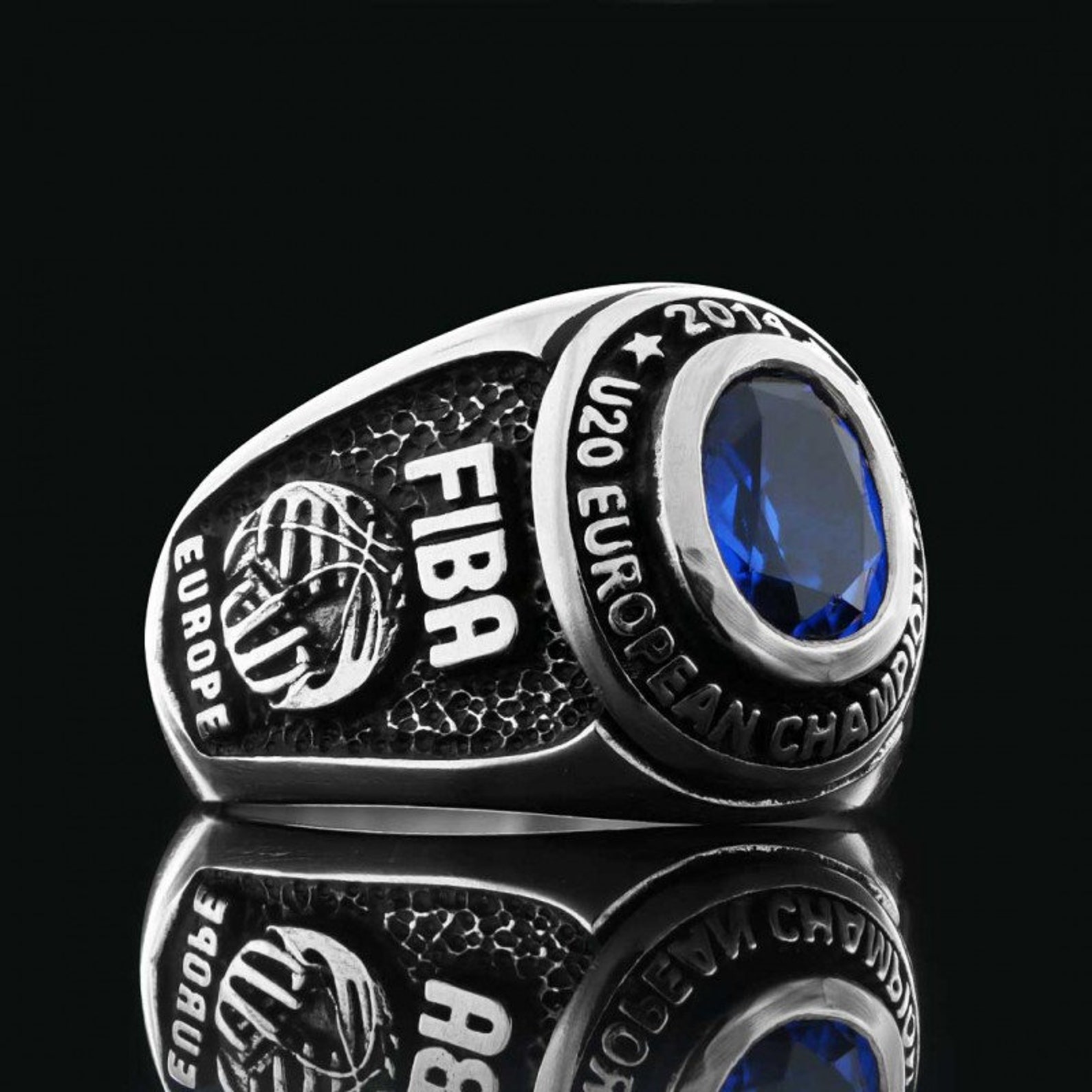 Silver Championship Ring Custom Engraved Rings Custom Etsy