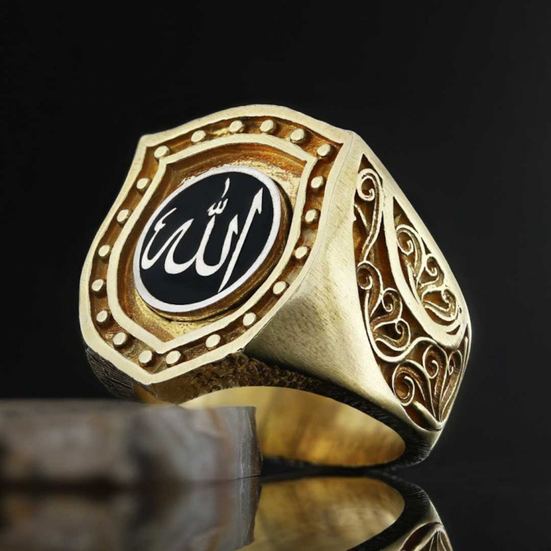Allah Islamic Ring Silver Islamic Jewelry Islam Ring Sterling Silver Islamic Rings Enamel Islamic Ring Etsy Australia