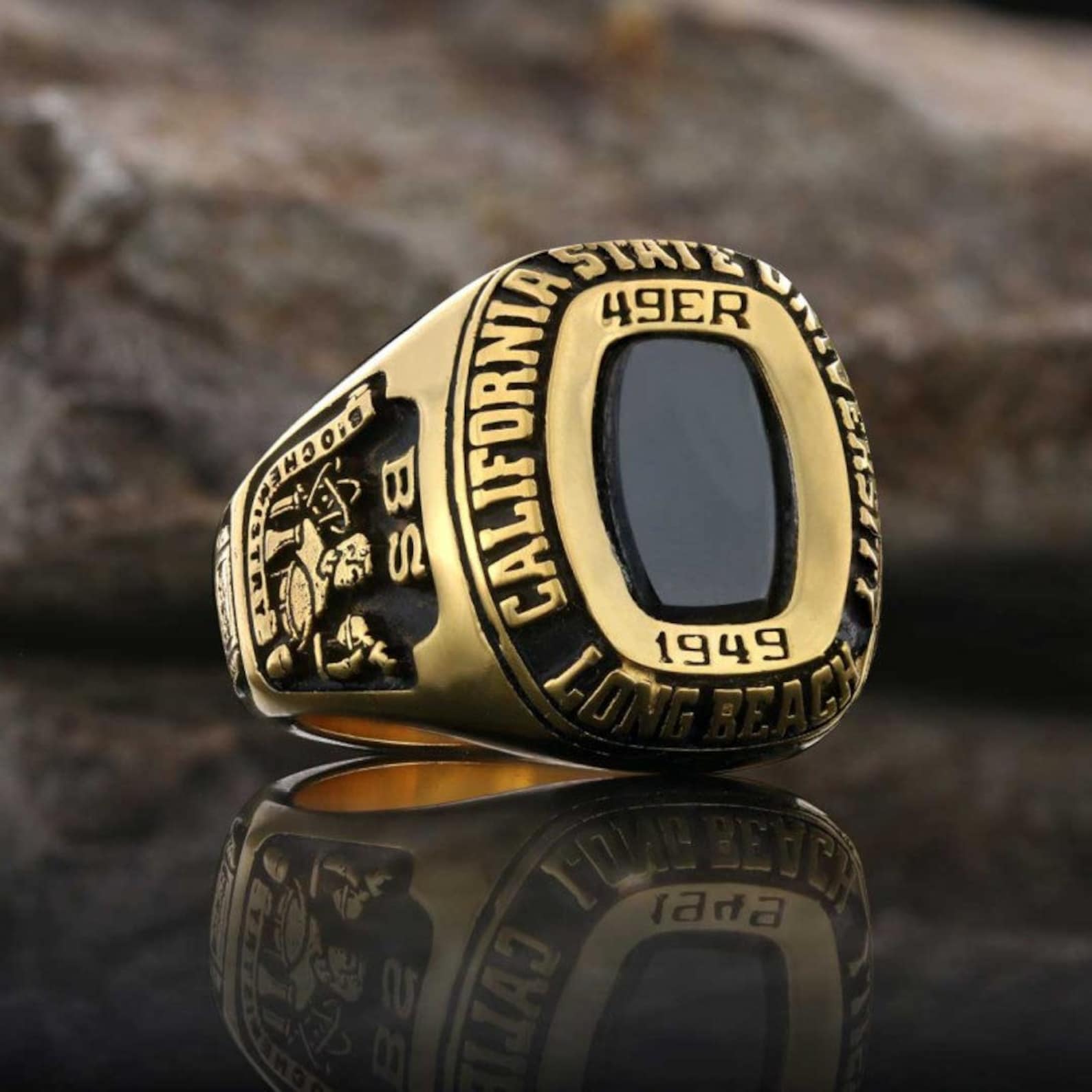 Custom College Class Ring School Ring Silver Graduation Etsy