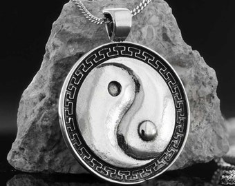 Sterling Silver Yin Yang Pendant, Tai Chi Necklace, Tao Jewelry