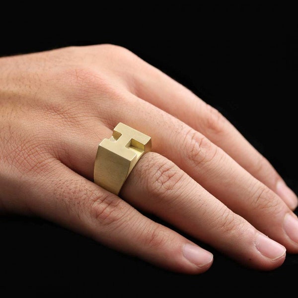 Letter Ring - Etsy