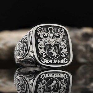 Écusson familial bagues, blason, écusson, bagues de famille, emblème familial, chevalière personnalisée, bijoux personnalisés