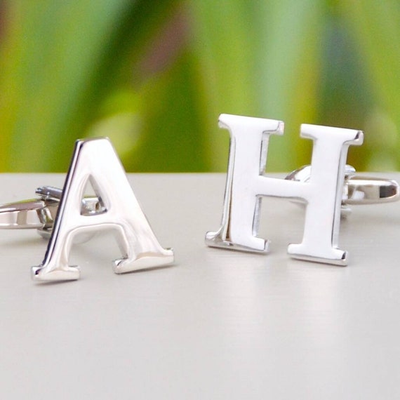 Personalized silver shop cufflinks