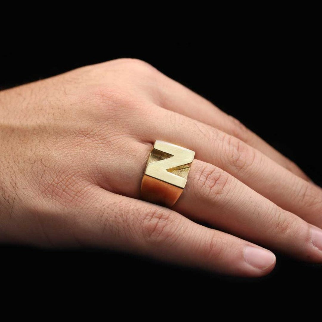 N Letter - Initial Gold Diamond Ring – Segal Jewelry