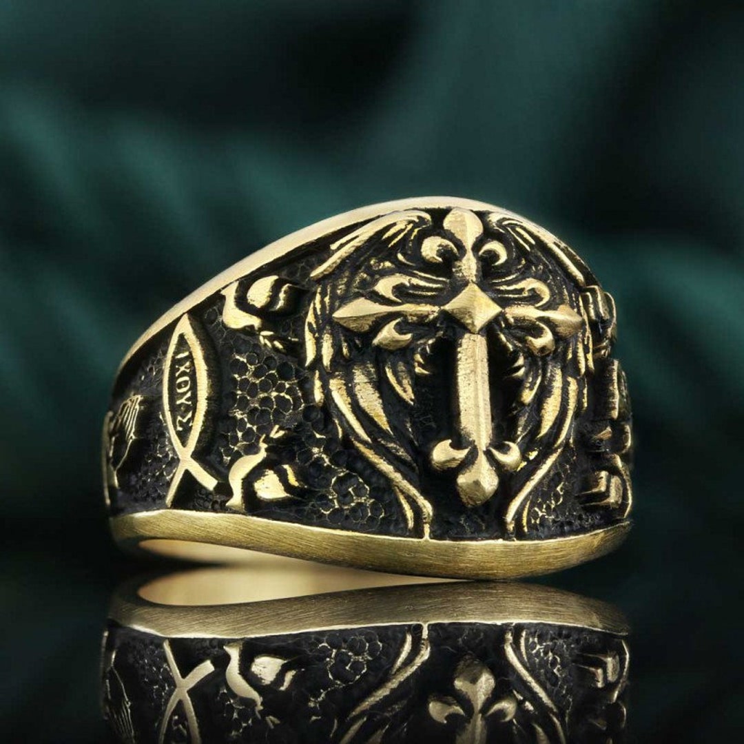 Silver Cross Ring, Cross Ring, Christian Rings, Rings for Mens