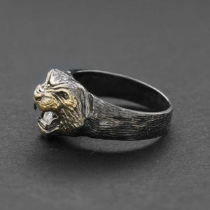 Silver Jaguar Ring, Sterling Silver Jaguar Ring, Angry Jaguar Ring- Fathers Day Gift