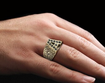アクセサリー THE LETTERING Alphabet Ring C - Silver 925 Sterling Silver Letter Ring, Letter C Ring, A-Z Initial