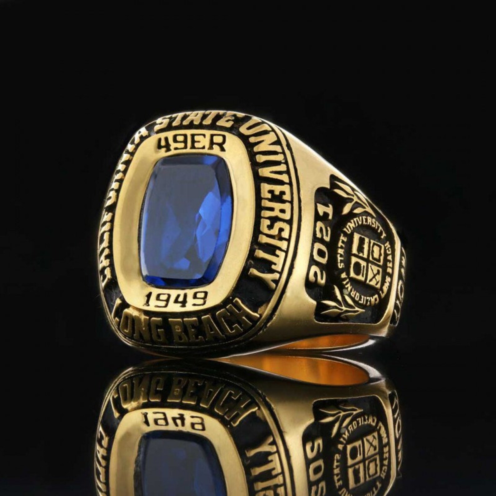 Custom College Class Ring School Ring Silver Graduation Etsy