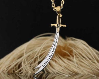 Muslim Zulfiqar Sword of Imam Ali, Islamic Pendant Necklace, Zulfiqar Sword Pendant Necklace, Dhulfiqar Sword Jewelry, Islamic Gift