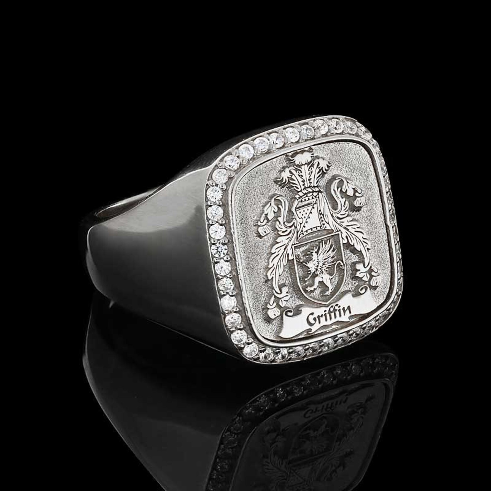 Silver Coat of Arms Signet Ring Family Crest Rings Crest | Etsy