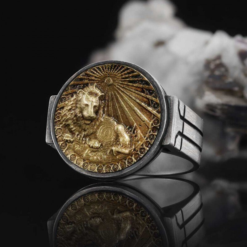 Leon Ring Rer Leo Zodiac Silver Ring - Leon Ring - Birthday Gift - Sterling Silver ...