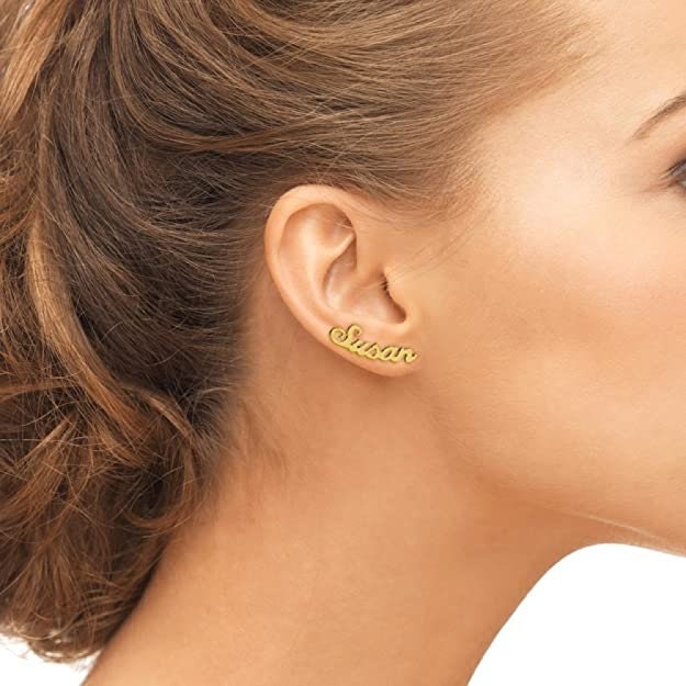 Silver Name Earrings Personalized Earrings Sterling Silver Etsy