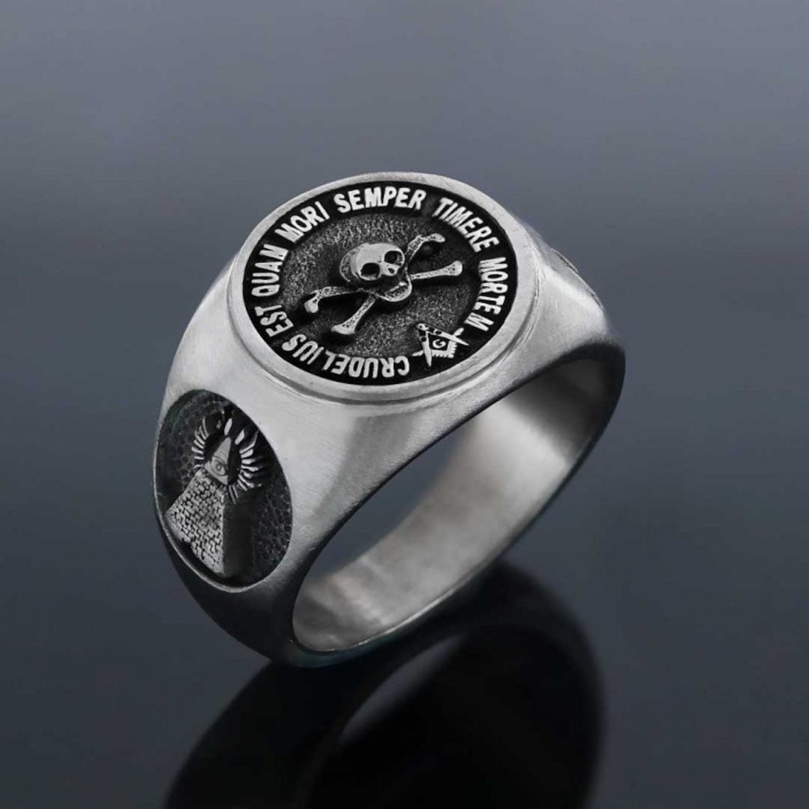 Set Of 2 Masonic Emblems Of Mortality Skull & Crossbones Lapel - Foto 4