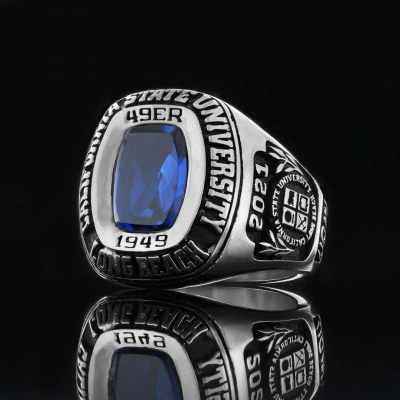 Custom College Class Ring, School Ring, Silver Graduation Ring, Gold ...