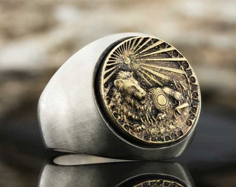 Leon Zodiac Silverring - Leon Ring - Födelsedagspresent - Leon Ring i sterlingsilver - Horoskopring, Leon Horoskopring, Lejonring, Lejonring