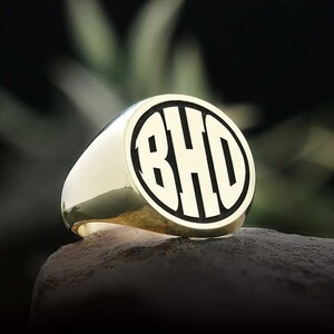 Anillo de monograma de plata, anillo personalizado de plata, anillo inicial, anillo de letras, anillo de monograma personalizado, anillo de monograma personalizado, anillo de letras