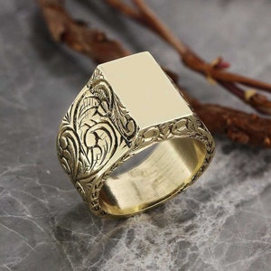 Anillo de letras I de plata, anillo de letras I, anillo inicial de la A a la Z, anillo del alfabeto del monograma de plata, anillo de letras en negrita de diseño celta plateado