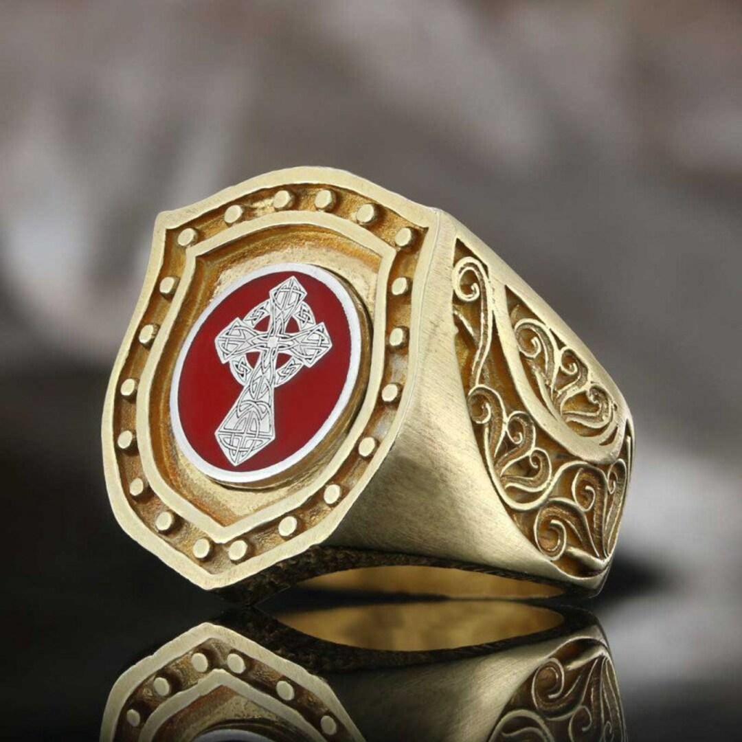 Silver Enamel Cross Ring, Cross Ring, Christian Rings, Rings for