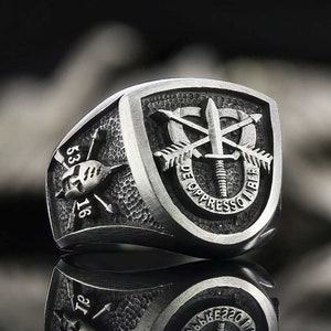 De Oppresso Liber Ring, Silver Us Army Ring, Airborne De Oppresso Liber ...