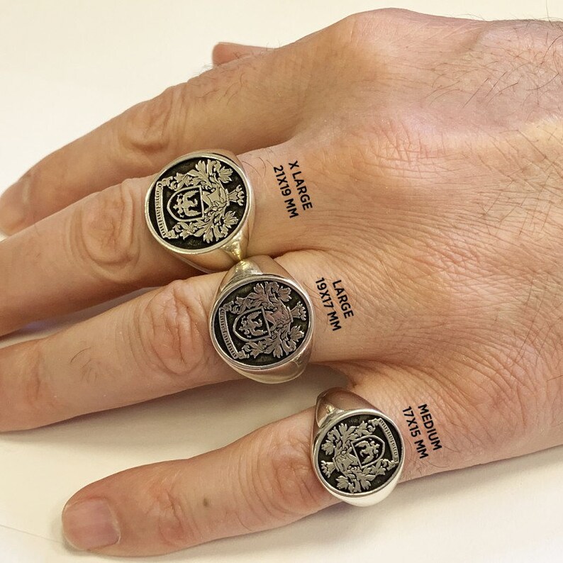 Sterling Silver Coat of Arms Ring Family Crest Rings Etsy