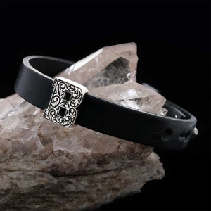 Pulsera de letra B, pulsera de letra B de monograma, pulsera de cuero inicial B, pulsera de carta hecha a mano de diseño especial, regalo de San Valentín,