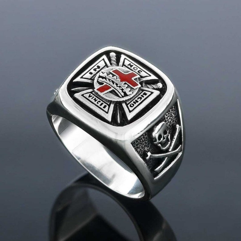 Silver Knights Templar Masonic Ring Customized Masonic Ring - Etsy