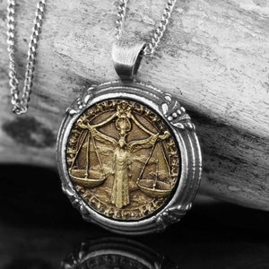 Zodiac Charm Necklace, Chain Choker, Libra Zodiac Sign, Sterling