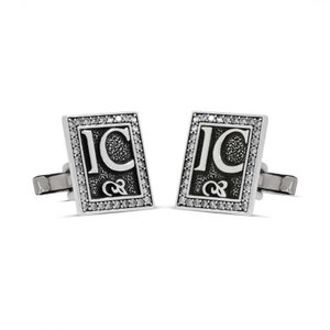 Gemelos de nombre personalizados de plata 925K, gemelos iniciales, gemelos de boda grabados, gemelos de letras de plata esterlina, gemelos de hombre