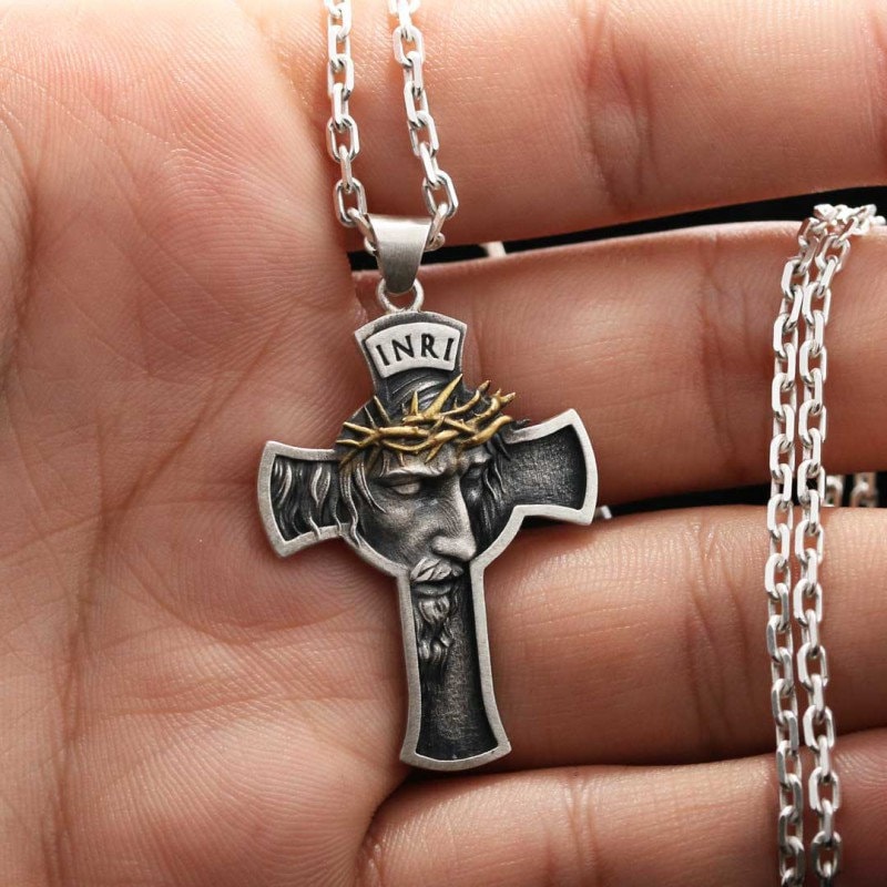 925 Sterling Silver Jesus Crucifix Necklace, Christ Jesus Cross Pendant ...