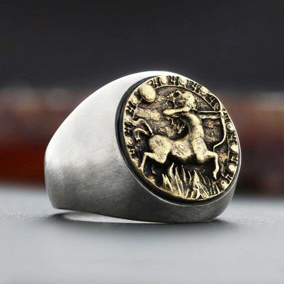 Buy Sagittarius 925 Silver Zodiac Ring Sterling Silver Men Online in India  