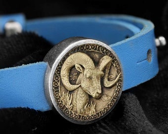 Pulseira de prata do zodíaco de Áries - Pulseira de horóscopo de Áries - Presente de aniversário do zodíaco de Áries - Pulseira de prata esterlina de Áries, joias do zodíaco de Áries