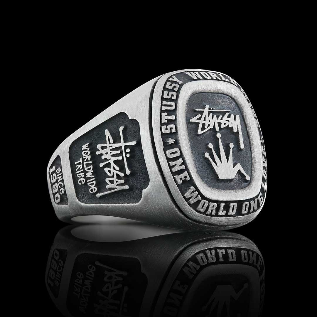 Silver Personalized College Class Ring, High School Class Ring