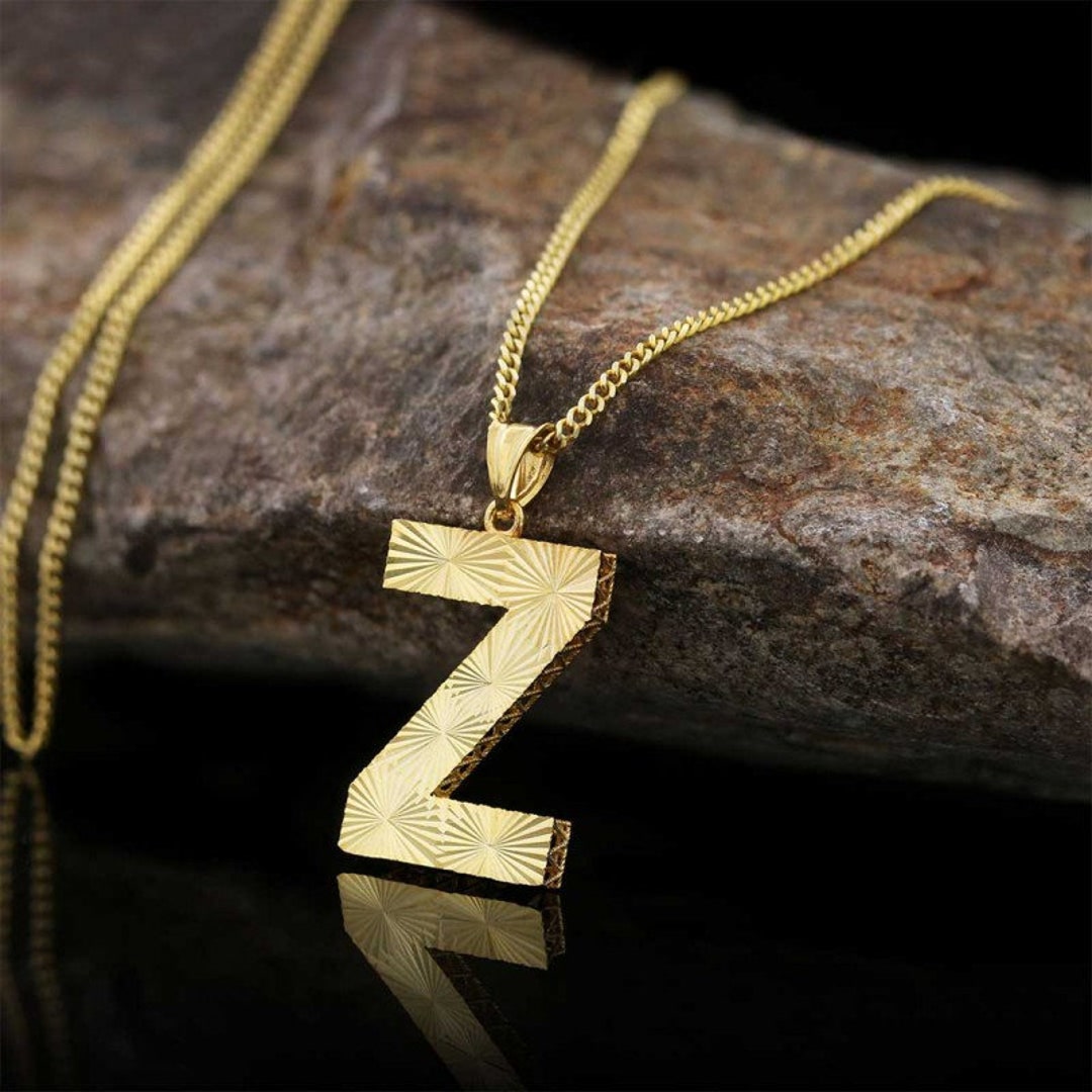 Silver Alphabet Type Necklace, Sterling Silver Z Letter Pendant, Custom