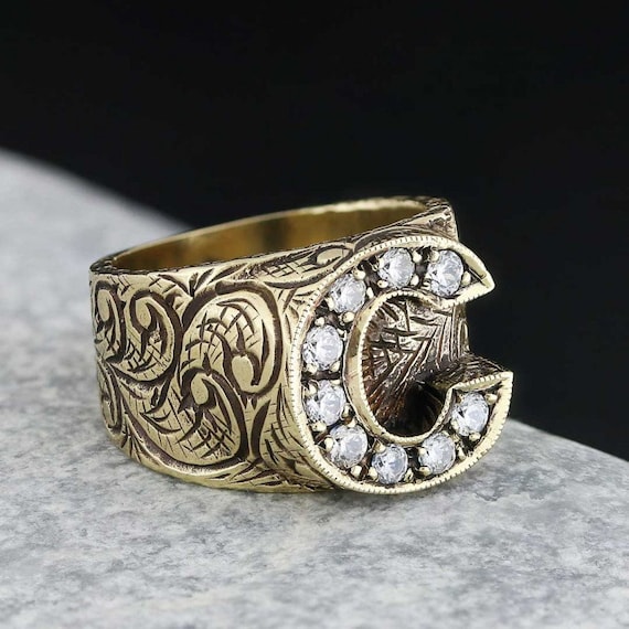 Buy 925 Sterling Silver Letter Ring Letter C Ring A Z Initial