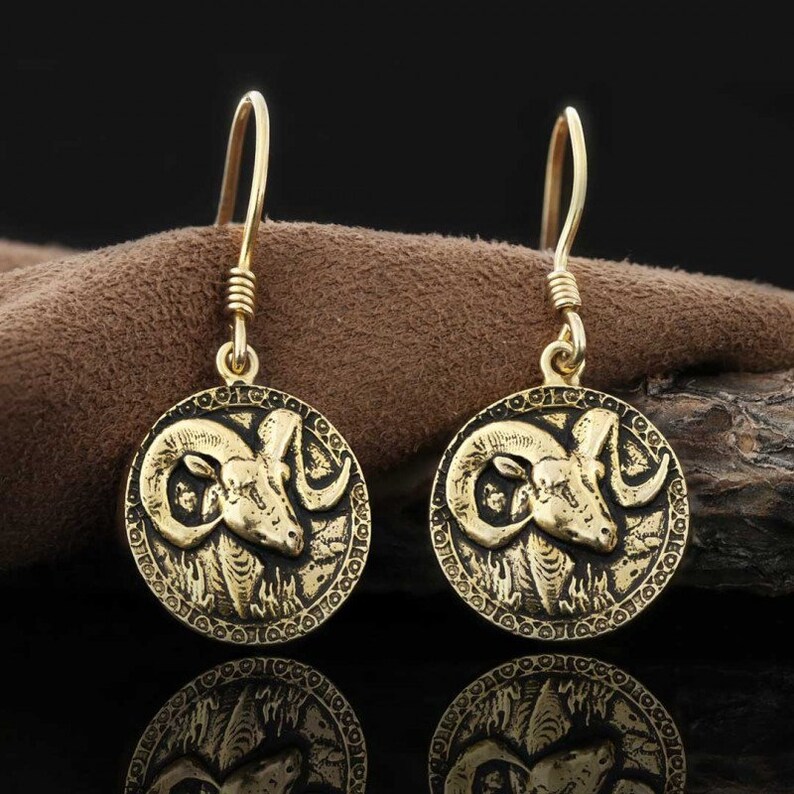 Aries Zodiac Silver Earring - Zodiac Earrings - Birthday Gift - Aries Zodiac Silver Earring - Zodiac Earrings - Birthday Gift -
