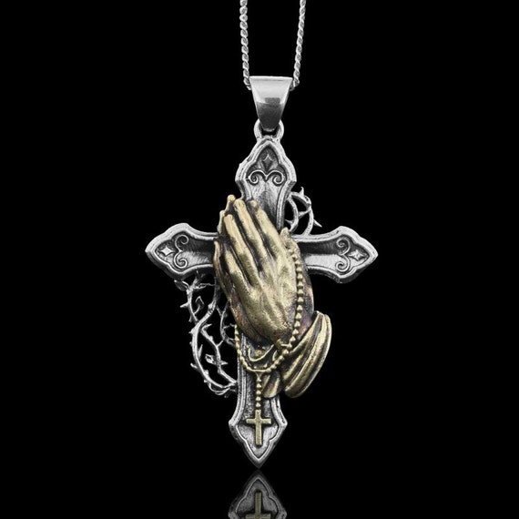 YELLOW GOLD DIAMOND PRAYING HANDS PENDANT NECKLACE, 1/4 CT TW - Howard's  Jewelry Center