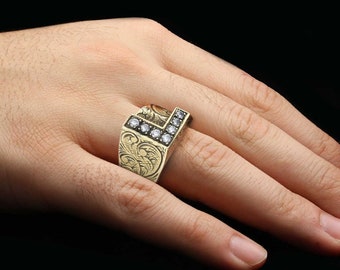 925 Sterling Silver Letter Ring, Letter C Ring, A-Z Initial