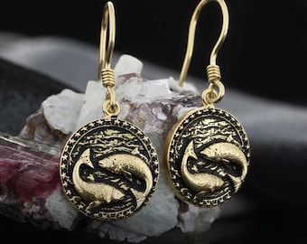 Pisces Zodiac Silver Earring - Zodiac Earrings - Birthday Gift - Sterling Silver Pisces Earrings  - 925K silver Pisces Horoscope Earrings