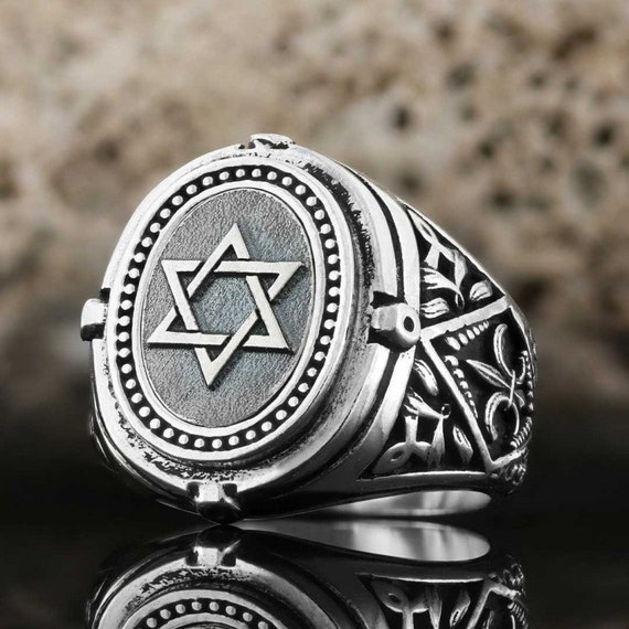 Star of David Embossed Ring Sterling Silver Star of David Ring Hebrew Star Ring David Star Ring Jewish David Ring Etsy