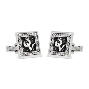Gemelos con nombre personalizado de plata de 925K, Gemelos con iniciales, Gemelos de boda grabados, Gemelos con letras de plata de ley, Gemelos para hombre